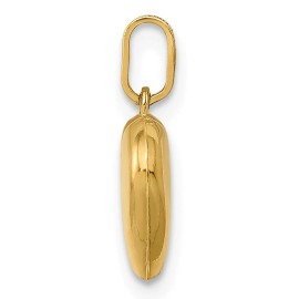 Million Charms 14k Yellow Gold Small Polished 3-D Puffed Heart Valentine Charm Pendant