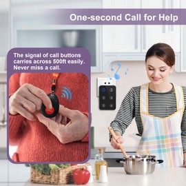 CallToU Wireless Caregiver Pager Call Button Light LED Number Display Call Bell 500+ft Nurse Call System Room Monitors for Elderly Patient Clinic Medical Institution Nursing Home