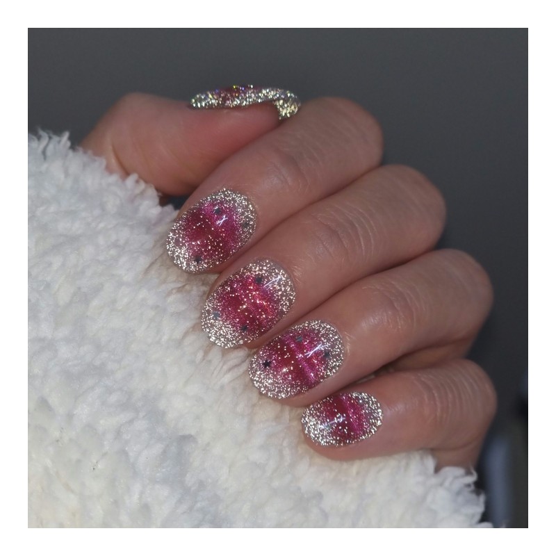 Pink Pop Magnet Handmade Nail Tips - Stiletto / 핑크팝