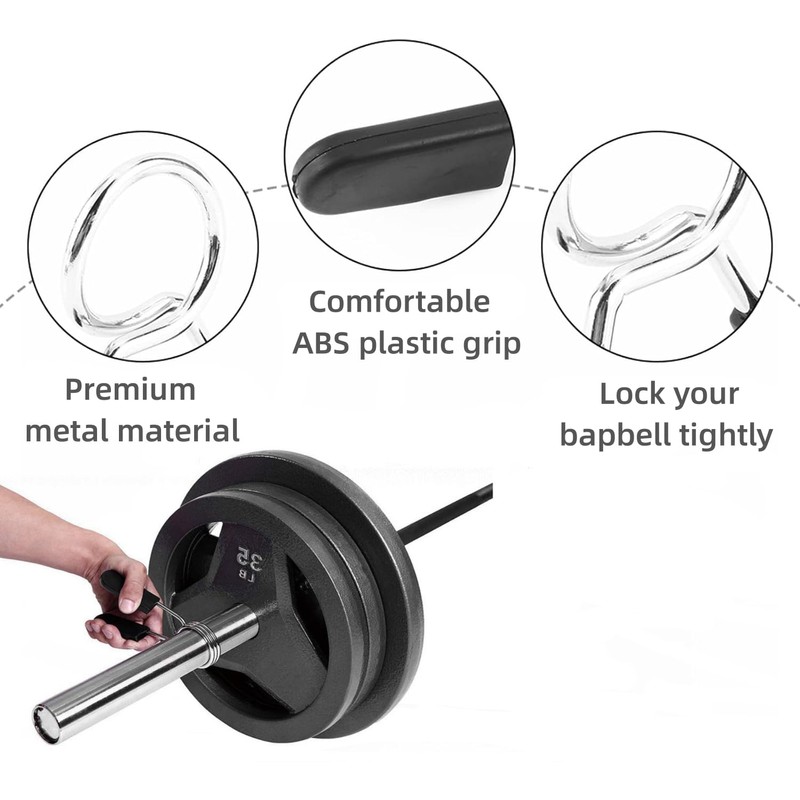 Fenglin-joy Dumbbell Bar Spring Clasp, Pack of 4, 28 mm