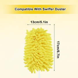 8 Pack Reusable Dusters for Duster Refills, Washable 360° Heavy Duty Duster Refills Pads, Microfiber Blind Ceiling Fan Dust Cleaning Set, Unscented