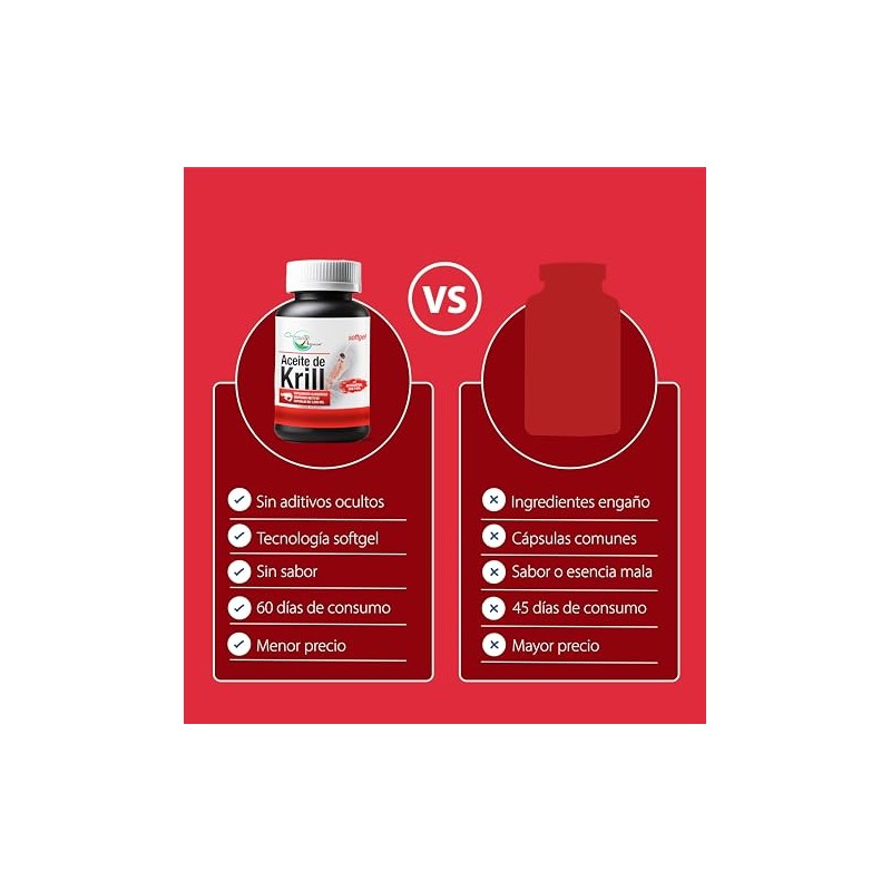 Aceite de Krill 60 Capsulas de 1200 mg, Suplemento Green