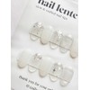 White sequin nails, silver magnet gel, wedding nails, handmade nail
