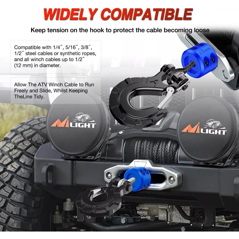 Nilight Winch Stopper for ATV UTV Truck SUV Winch Cable