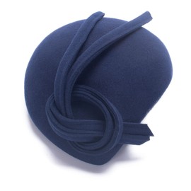 Lawliet Black Teardrop Women Felt Fascinator Tam Beret Casque Cocktail Hat A572 (Navy Blue)