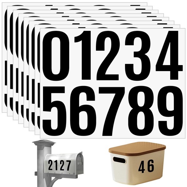 8 Sheets Mailbox Numbers Stickers Waterproof Vinyl House Numbers for