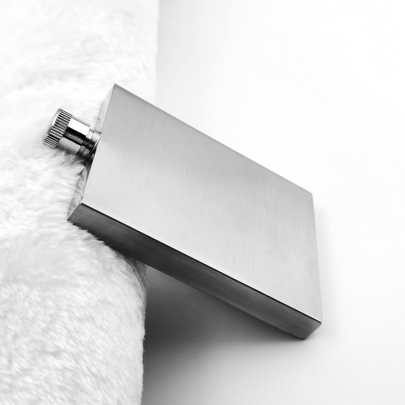 iSavage 3 oz Hip Flask with Square Right Angle Brushed