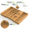 Thalomely Bamboo Kitchen Drawer Organizer, Expandable Utensil Organizer with Removable