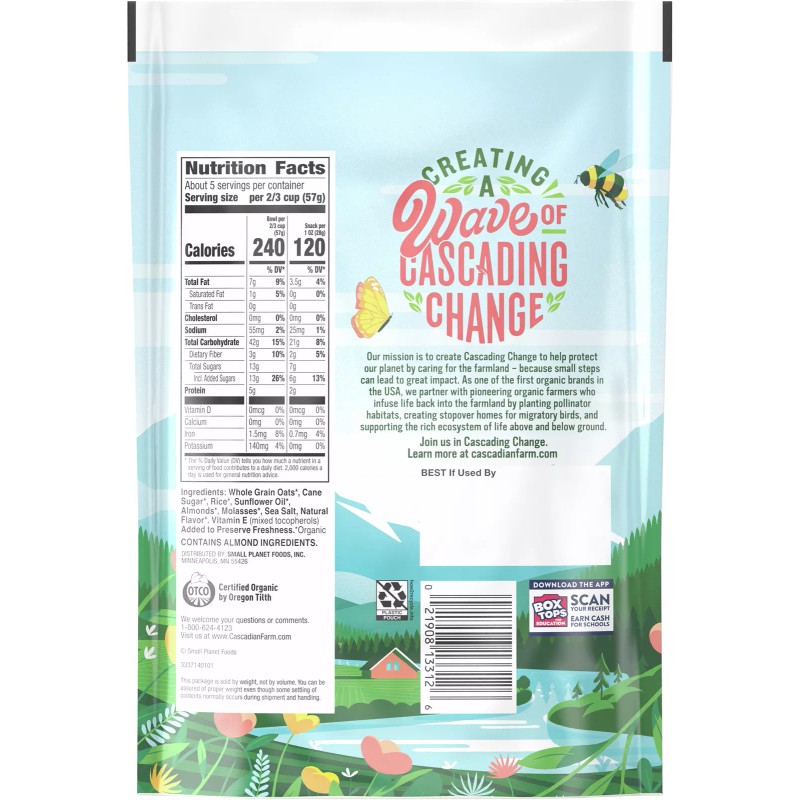 Cascadian Farm French Vanilla Almond Granola 11 oz (Pack of