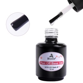 Biutee Peer-Off Base Gel, 15ml Large Capacity, Peel Off Gel, Frequently Changing Designs, UV/LED Compatible, Peel Off Base Coat