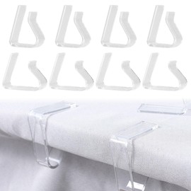 8pcs Table Cloth Clips, Transparent Plastic Tablecloth Clamps, Durable Flexible Tables Cloth Holder Clips, Outdoor Tablecloth Clips, Dining Table Accessories for Family Gatherings Camping (Clear)