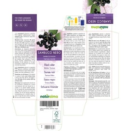 Black Elderberry (Sambucus nigra) Flowers and Fruits Alcohol-Free Mother Tincture Naturalma - Liquid Extract Drops 120 ml - Dietary Supplement - Vegan