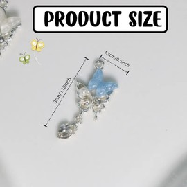 Butterfly Hinge Heads Decorative, Topper Magnetic Hinge Head Toppers,Hinge Head Home Decoration,Door Hinge Pin Topper (Blue)