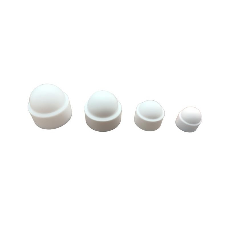 Plastic Dome Nut Protection Cap Covers (M8, 100 Pack, White)