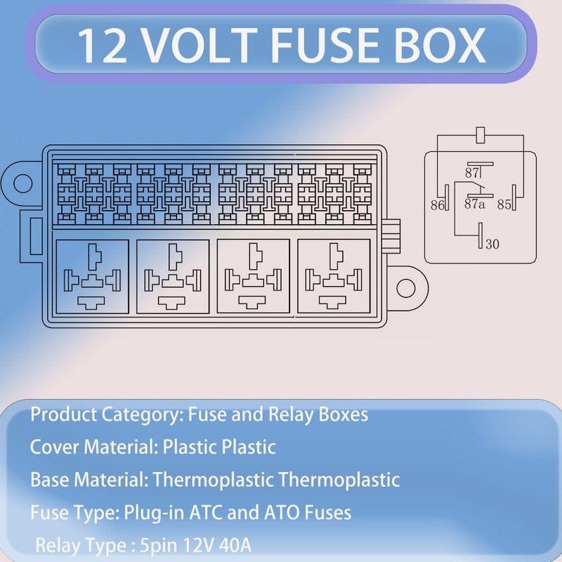 TIERXIALY Relay Fuse Block with terminals and Relays Slots car