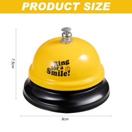 Acooruiteng Service Bell Bar Bell Desk Bell Stainless Steel Reception Bell 2.95 Inch Diameter Call Bell Counter Bell Kitchen Bell for Kitchen Schools Restaurants Hotels Reception Areas Yellow