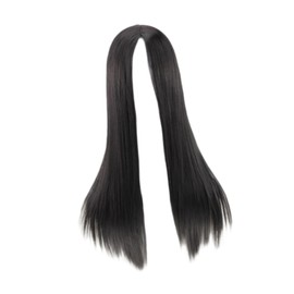 Harilla Long Straight Black Hair Wig 70cm Hair Accessory Elegant Chic for Women Synthetic Hair Wig for Shopping Dating Wedding Party