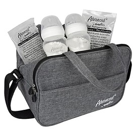 Evenflo Advanced Bolsa Enfriadora para Leche Materna, con 2 Biberones de 150ml y 2 Compresas de Gel, Aislamiento Térmico, Capacidad 6 Botellas, Transporte Seguro