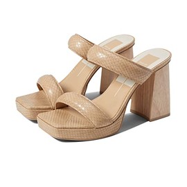 DOLCE VITA Women's Atlas Heeled Sandal, Taupe Embossed Stella, 9.5