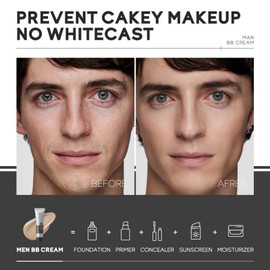 Mens BB Cream Foundation,Tinted Moisturiser BB Cream SPF50,Mens Concealer Colour Correcting Cream,BB Cream Medium for Cover Blemishes,BB Cream for Even Skin Tone,SPF Tinted Moisturiser Face