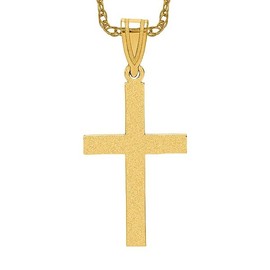 IceCarats 14K Solid Yellow Gold Latin Mexican Holy Cross Necklace Religious Chain Pendant Jesus Christ Charm 26mm x 12mm Only