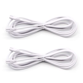 T5 T8 Extension Cords, 10 ft 3 Meter Connector Cord, 3-Prong Extended Power Cable for Integrated LED Tube Light, Single LED Shop Garage Light Fixture, Under Cabinet Lights Pack of 2
