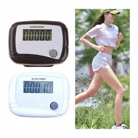 Frilance Shop Pedometer, Set of 2, Pedometer with Clip, Black and White, Digital LCD Pedometer, Step Tracking, Clock, Small, Easy to Read, Portable, Dustproof, Moisture-Proof, Exercise, Health Management, Exercise, Diet, For Seniors, Unisex