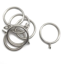 C.M. Curtain Ring, Inner Diameter 1.5 inches (38 mm), Sliding Ring, Silver, Suitable for Poles up to 1.2 inches (30 mm), Pack of 16