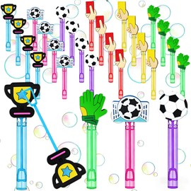 24 Pcs Soccer Bubble Wands, Soccer Party Favors & Goodie Bag Fillers