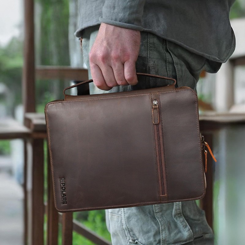 Polare Full Grain Leather Bible Cover Church Bag Bible Protective