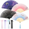 Juyibaao 4 Pack Folding Hand Fans, Japanese Style Handheld Fans