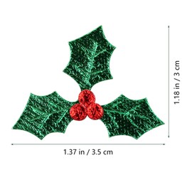 100pcs Christmas Applique Patches Embroidery Patches Sequins Iron On Badges Sew-on Patches Clothes Embellishments for Sewing DIY Craft Christmas Wreath Decor