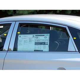 Stainless Polished Chrome Pillar Post Trim 6PC, Compatible with Nissan Sentra 2013-2019 (4-Door, Sedan)