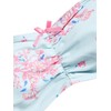 ZAFUL Women's Strapless Bikini Tiny Floral Print Ruched Bow Lace