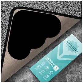 Gtuun Rug Carpet Non Slip Grippers, Dual Sided Adhesive Rug Pad Gripper Keep Corners Flat, Reusable and Washable Carpet Tape Pads, Rug Tape for Hardwood Floors and Tiles, 8 PCS