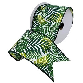 Morex Ribbon Wired Tropical Paradise Ribbon, 2-1/2 inches by 10 Yards, Fern Green, 7565.60/10-607
