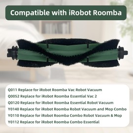 Q011 Roller Brush Compatible with iRobot Roomba Combo Essential Series Y0110 Y0140 Y01420 Q0120 Q0520 Q011 Robot Multi-Surface Brushes, Vacuum Cleaner Vac Parts (1)