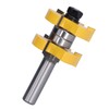 2Pcs Tongue Groove Router Bit T Shape 3 Teeth 2