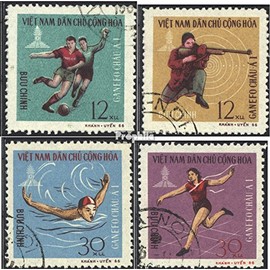 Prophila Collection Vietnam 462-465 (Complete Edition) Stamped 1966 GANEFO Sports Games PhnomPenh (Stamps for Collectors) Water Sports (Swimming/Sailing...)
