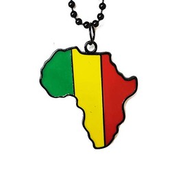 Dupsie's Pan African Flag Pendant Necklace African Map Chain