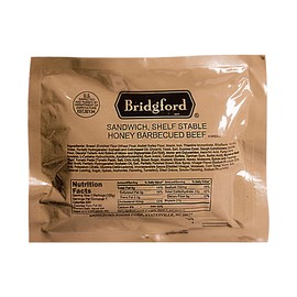 Bridgford BBQ Beef Shelf-Stable Sandwich - Survival Food Storage Meals - 3 Pack - Smoky Barbecue Flavored Camping Food for Backpacking Ideal for Camping and Hiking - Long Shelf Life Emergency Meal