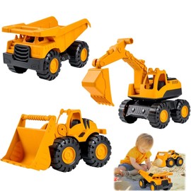 Set of 3 Construction Vehicles, Excavator, Toys, Construction, Work Vehicle, Dump Truck, Model Car, Sandbox, Car, Children, Sand Play Toy
