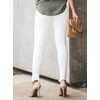 Sidefeel Women's White Jeans High Waisted Skinny Button Fly Raw