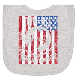 inktastic POW MIA Distressed Flag Newborn Bib Heather Grey 2ac53