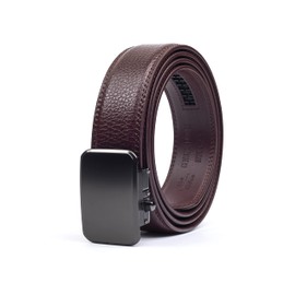 Joseph Elliott Belts Men's Genuine Leather Ratchet Adjustable Golf Belt Cherry Red, Black Buckle