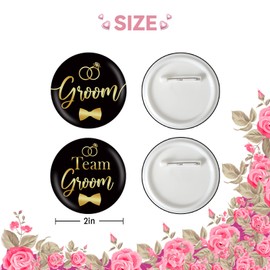 10 Pcs Team Groom Button Pins, Groom To Be Badge Pins, Groom Squad Stain Brooch Button for Bachelorette/Wedding Party Decorations