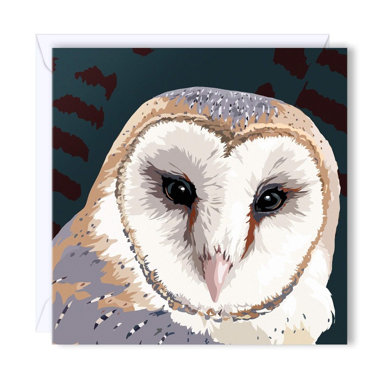Barn Owl Blank Greeting Card by Leslie Gerry - Pack