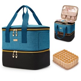 Bolsa Organizadora de Esmalte de Uñas, Estuche Organizador de Esmalte de Uñas de Doble Capa Actualizado Bolsa de Transporte Portátil 2