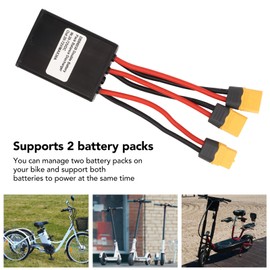 Vvikizy 20V‑72V XT60 Parallel Battery Connector, Dual Battery Connector Adapter, Electric Bike Double Battery Discharge Converter Dual Battery Discharge Converter for Electric Bike (30A)