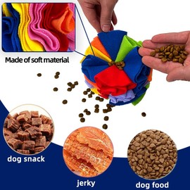 Pet Snuffle Ball, 6in Puzzle Sniffing Interactive Dog Ball for Blind Dogs Training Stress Relief Dog Enrichment Toys, Treat Ball for Large Medium Small Dogs Machine Washable (Blue)